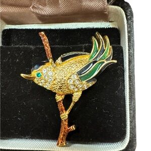 VINTAGE SPINHX Bird Brooche signed